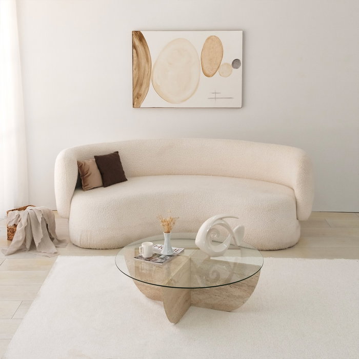 Hanah Home Mesa de café Lily en color Travertino